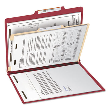 Smead® Colored Top Tab Classification Folders, 1 Divider, Letter Size, Red, 10-box freeshipping - TVN Wholesale
